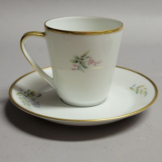Vintage Hutschenreuther Germany Noblesse Audubon Bird Porcelain Demitasse Cups & Saucers, Set of 4 For Sale - Image 11 of 13