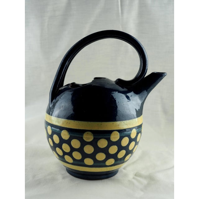 Early 20th French Folk Art Deco Paul Jacquet Spotted Deco Jug For Sale - Image 6 of 11