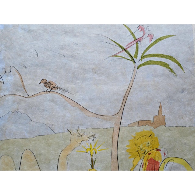 Salvador Dalí­, La Cour Du Lion (The Court of the Lion), 1974, Original Hand-Signed Color Engraving For Sale - Image 8 of 14