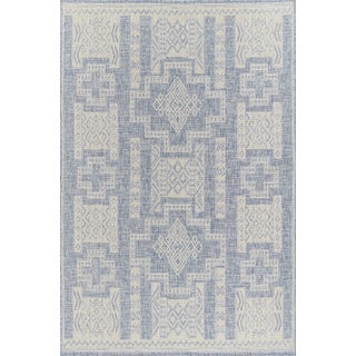 Momeni Contemporary Indoor/Outdoor Hampton Bay Rug in Blue, 5'3" x 7' For Sale
