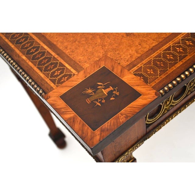 Antique French Inlaid Walnut Ormolu Mounted Desk, 1800s For Sale - Image 10 of 18