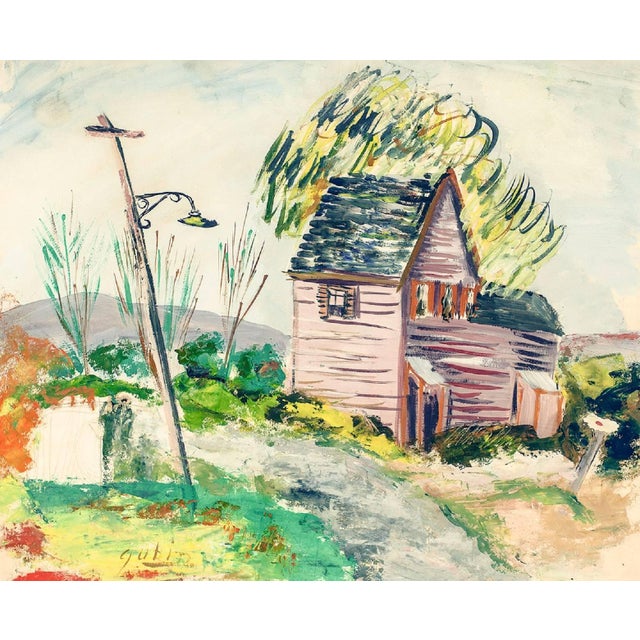 Genre: Other Subject: Landscape Medium: Other, Gouache Surface: Paper Dimensions w/Frame: 21" x 23" SELMA GUBIN Kiev,...