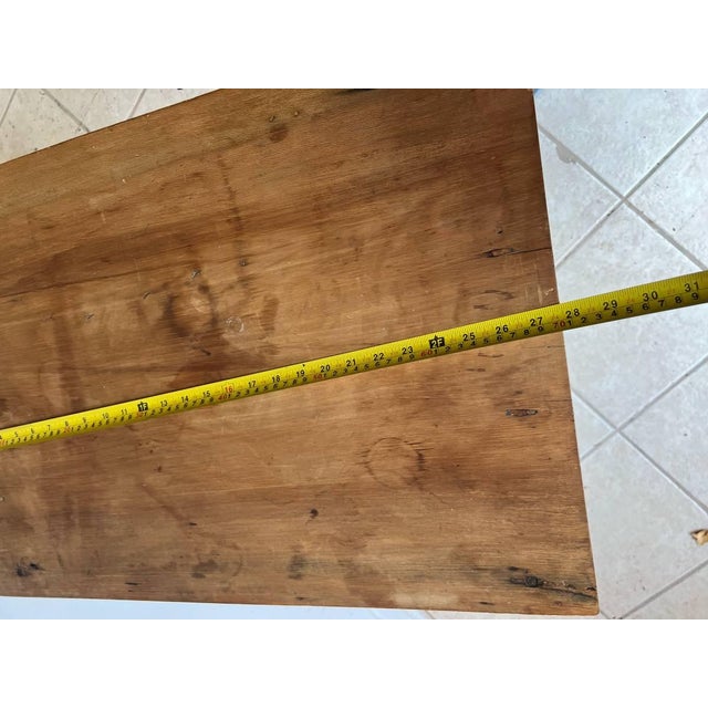 19th Century Antique Federal Style Yellow Pine Side-Work Table With Spool Turned Legs For Sale In Washington DC - Image 6 of 12