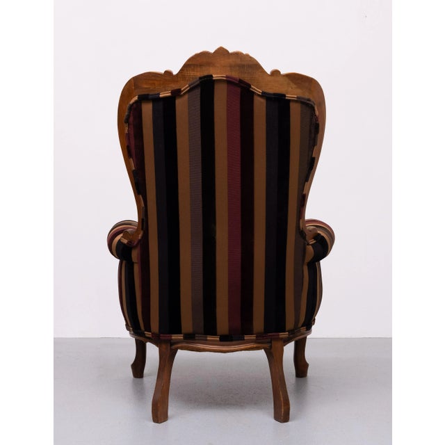 Antique Easy Chair with Paul Smith Fabric, 1880s For Sale - Image 4 of 13