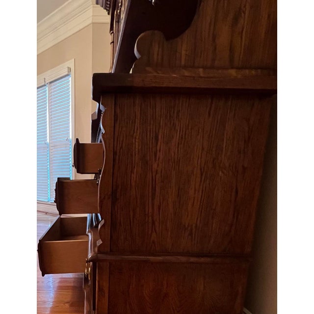 Wood Vintage 1970s Solid Oak China Hutch –Traditional Design For Sale - Image 7 of 10