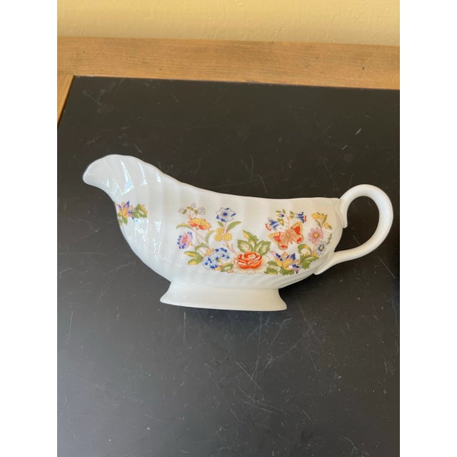 John Aynsley Late 19th Century Aynsley Cottage Garden Fine Bone China Gravy Boat & Underplate, Made in England For Sale - Image 4 of 8