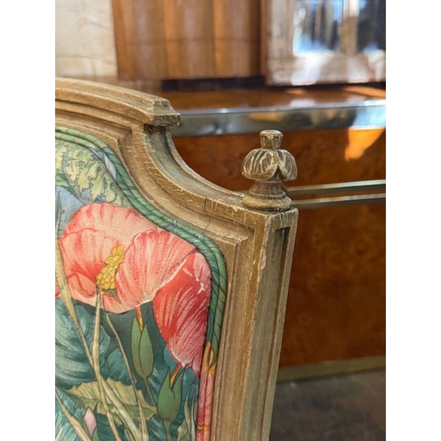 19th Century Louis XVI Painted Bergere With Palm Beach Fabric For Sale In Dallas - Image 6 of 6