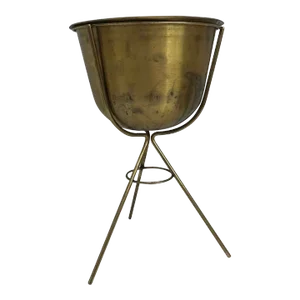 Vintage Mid Century Modern Solid Brass Planter