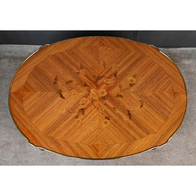 Louis XV Style Marquetry Coffee Table For Sale - Image 4 of 16