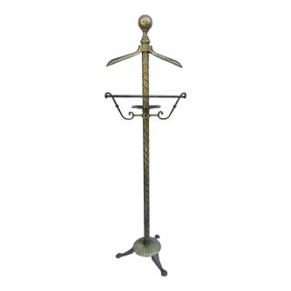 Early 20th Century Art Deco Solid Brass Gentleman's Valet For Sale
