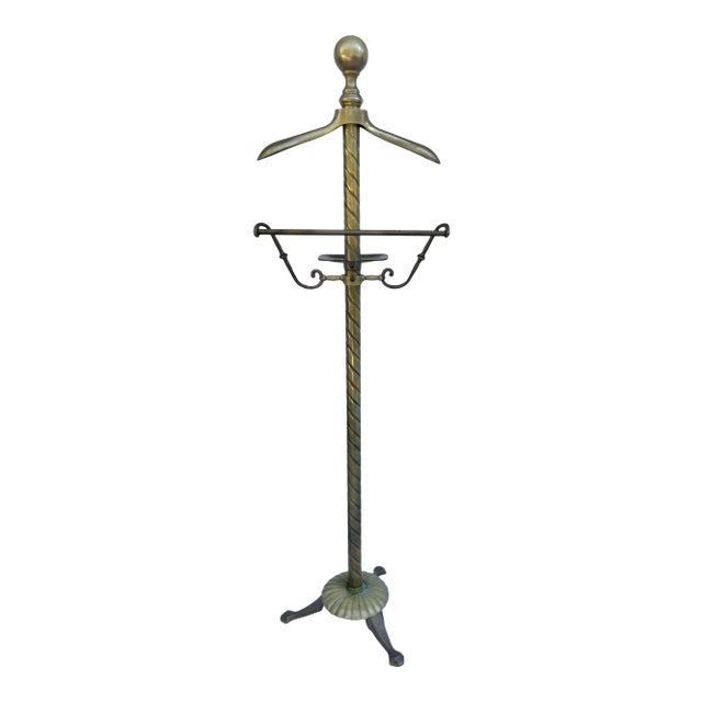 Early 20th Century Art Deco Solid Brass Gentleman's Valet For Sale