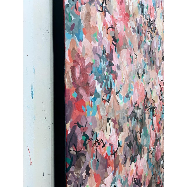 Contemporary Hibiscus No.1 - Large Abstract Botanical Acrylic Painting on Canvas For Sale - Image 3 of 7