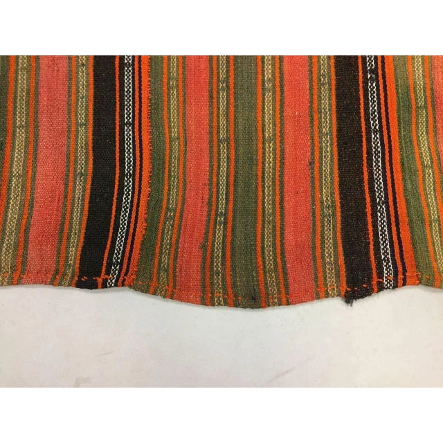 Large Vintage Turkish Shabby Wool Kilim Rug 240x193 cm For Sale - Image 6 of 9