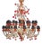 Rezzonico Chandelier in White-Gold-Red Murano Glass, 1950s For Sale