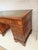 Antique Twin Pedestal Desk in Dark Yew Wood and Leather Top, 1980 For Sale - Image 9 of 18