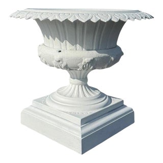 Antique Classical Cast Iron Garden Urn C1900 For Sale