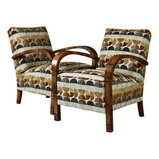 Large Art Deco Lounge Chairs, 1930s, Set of 2 For Sale