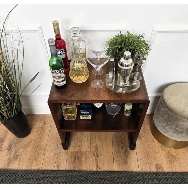 Mid-Century Art Deco Wooden Bar Side Cocktail Table, 1940s For Sale - Image 4 of 10