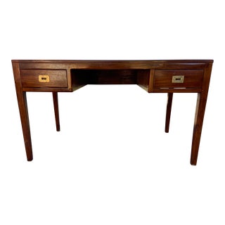 Vintage Mid Century Modern Bamboo Campaign Style Desk For Sale