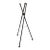 Vintage Mahogany Wood Coat & Hat Rack With Brass Hooks For Sale