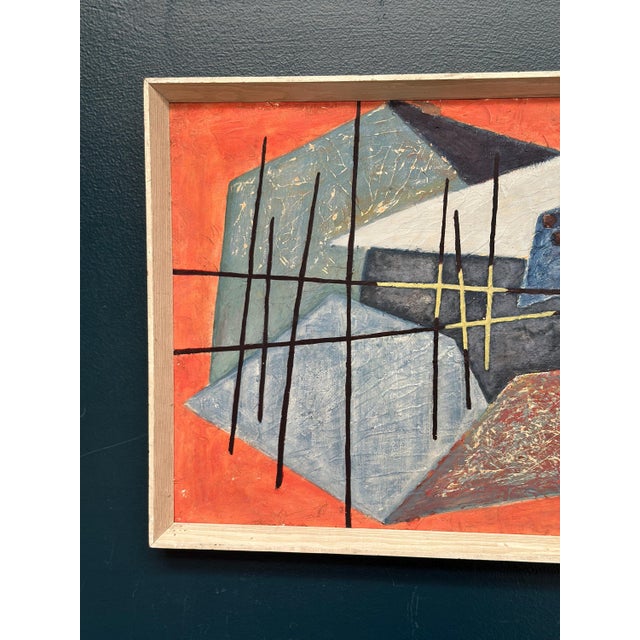 Modern Abstract Composition, 1950s, Oil Painting on Panel, Framed For Sale - Image 3 of 18