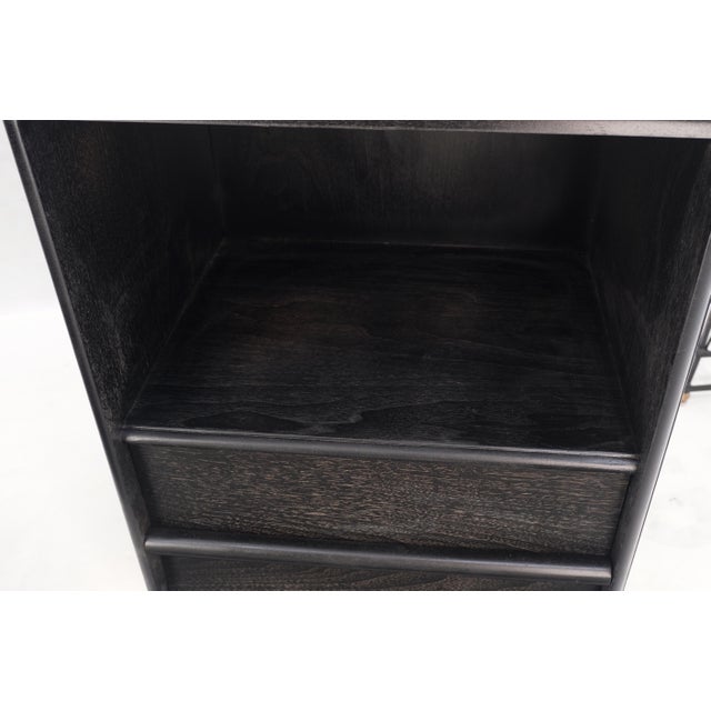 Pair Gibbings for Widdicomb Ebonized Black Lacquer Night Stands End Tables Mint For Sale - Image 15 of 15