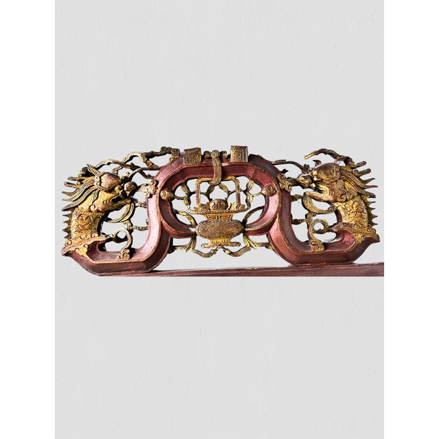 Antique Chinese Carved and Painted Mirror For Sale - Image 12 of 12