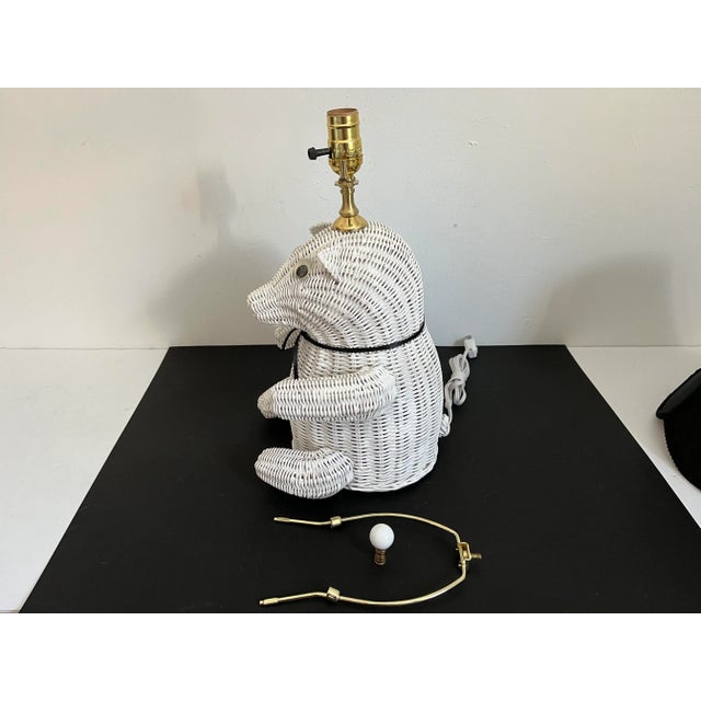 1970s Wicker Teddy Bear Lamp & Shade For Sale - Image 16 of 18