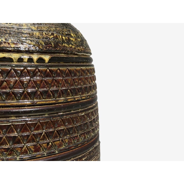 Bitossi Attr., Monumental Table Lamp, Green Glazed Ceramic, Italy, 1960s For Sale - Image 9 of 10