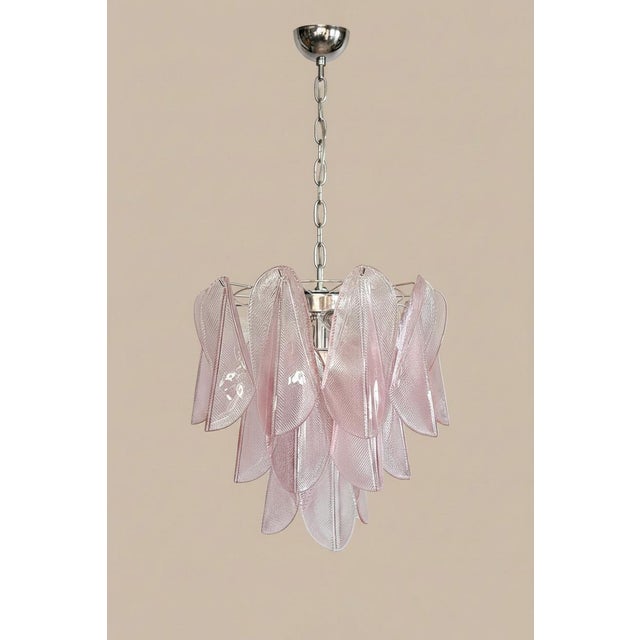 DUTIES FREE A stunning Italian Murano glass chandelier Mazzega style, designed in the late 20th century. This elegant...