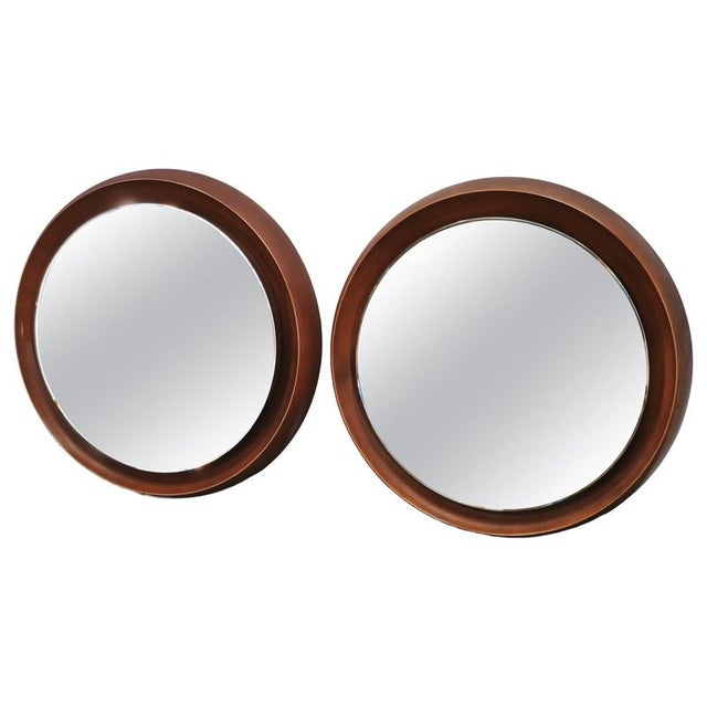 Italian Space Age Illuminated Round Mirrors, 1970s, Set of 2 For Sale - Image 10 of 10