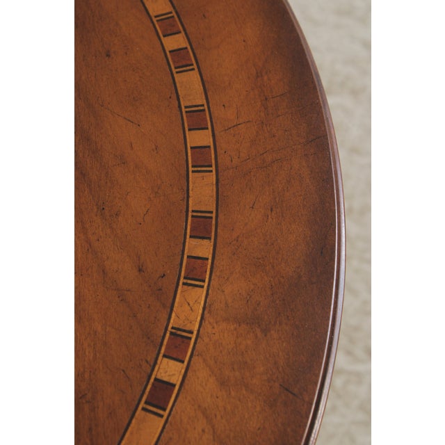 Baker Italian Style Inlaid Round Lamp Table For Sale - Image 12 of 14