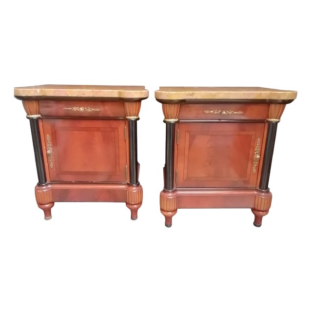 Vintage Wooden Bedside Tables, 1950s, Set of 2 For Sale