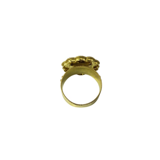 Mid 20th Century 18 Karat Yellow Gold Floral Rope and Bead Design Ring For Sale In New York - Image 6 of 8