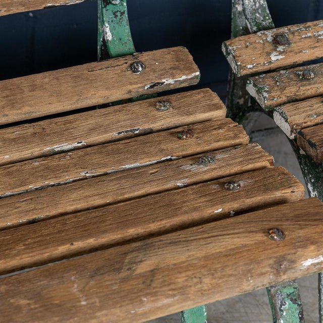 Antique 19th Century Victorian Wrought Iron & Wood Garden Seats, 1890, Set of 4 For Sale - Image 10 of 18