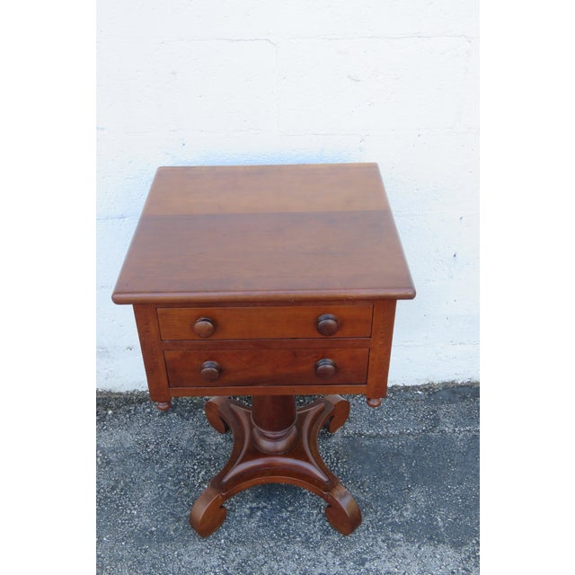 Late 19th Century Empire Late 1800s Large Nightstand Side End Bedside Table 6278 For Sale - Image 5 of 18