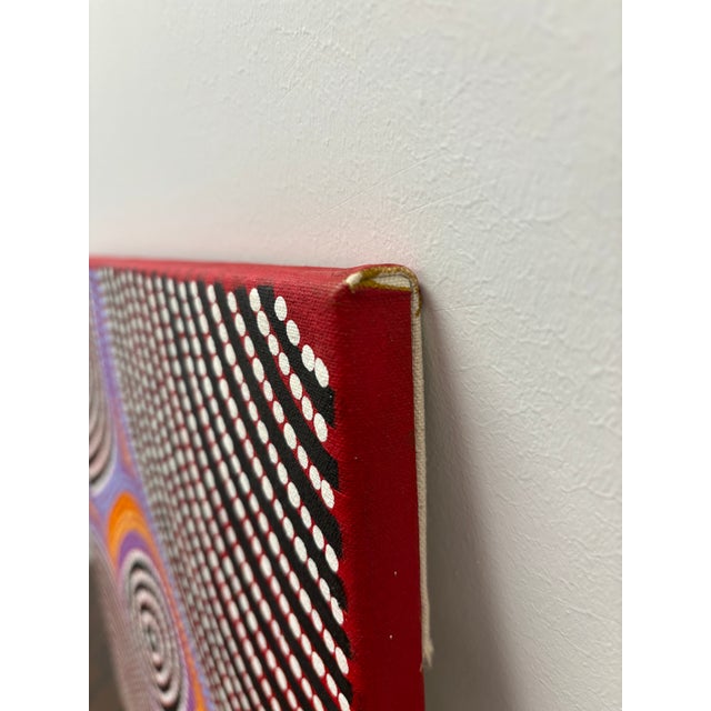 Textile Katrina Nampijinpa Brown, Watiya-Warnu Jukurrpa (Seed Dreaming), Aboriginal Art on Canvas For Sale - Image 7 of 8