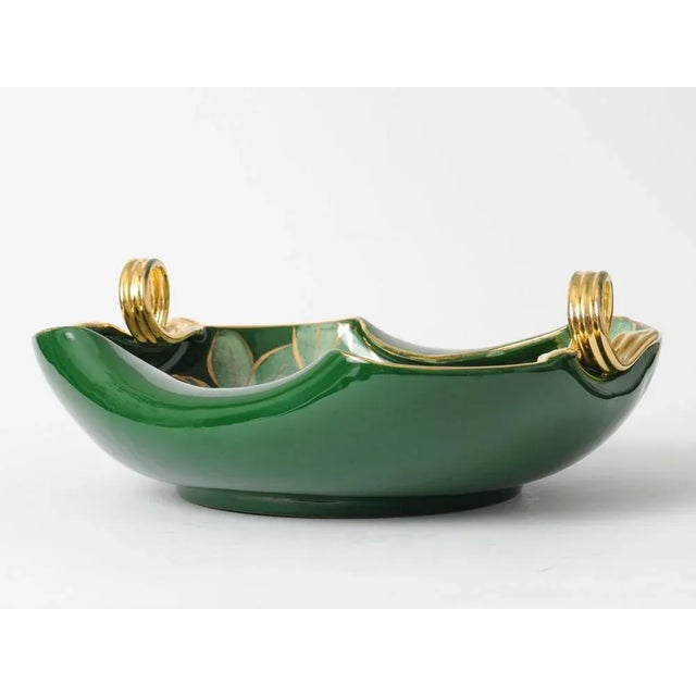 Vintage Italian Green Ceramic Bowl, 1950s For Sale - Image 6 of 9
