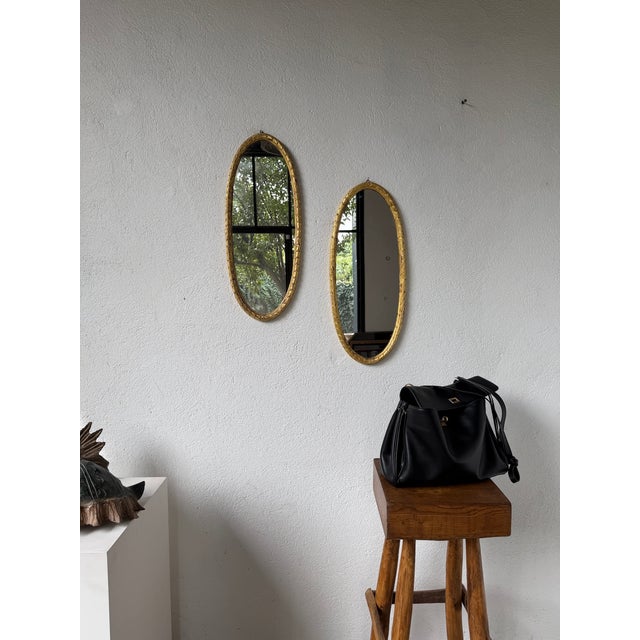 Antique Oval Mirrors in Wood, 1890s, Set of 2 For Sale - Image 11 of 18