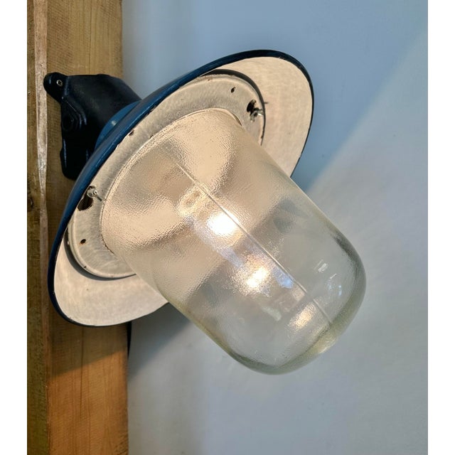Industrial Blue Painted Factory Wall Light from Elektrosvit, 1960s For Sale - Image 13 of 15