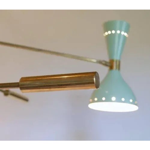 Green Adjustable Three-Arm Chandelier by Silvio Piattelli For Sale - Image 8 of 13