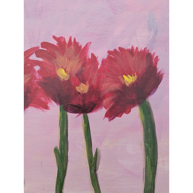 Original Botanical Flower Framed Painting For Sale - Image 9 of 10