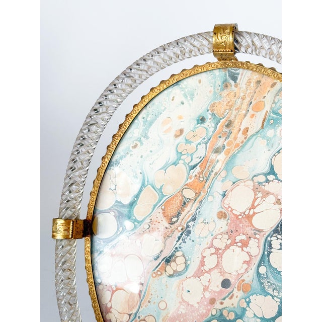 Art Deco 1930's Art Deco Murano Glass Twisted Rope and Brass Picture Frame, in the Style of Carlo Scarpa by Venini For Sale - Image 3 of 17