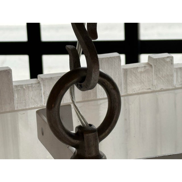 Two Tiered Design Selenite Chandelier For Sale - Image 13 of 17