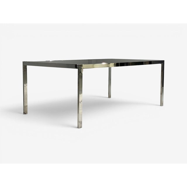 Milo Baughman Style, Expanding Dining Table, Chrome, Smoked Glass, Usa, 1970s For Sale In New York - Image 6 of 12