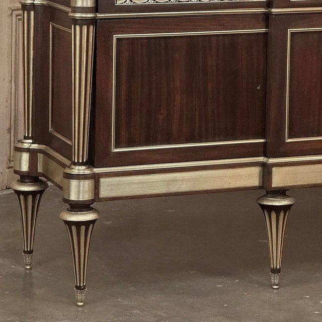 Grand Antique French Louis XVI Mahogany Marble Top Buffet a l'Etrusque For Sale In Dallas - Image 6 of 18