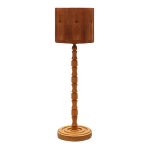 1970s Swedish Modern Floor Lamp in Figurative Pine