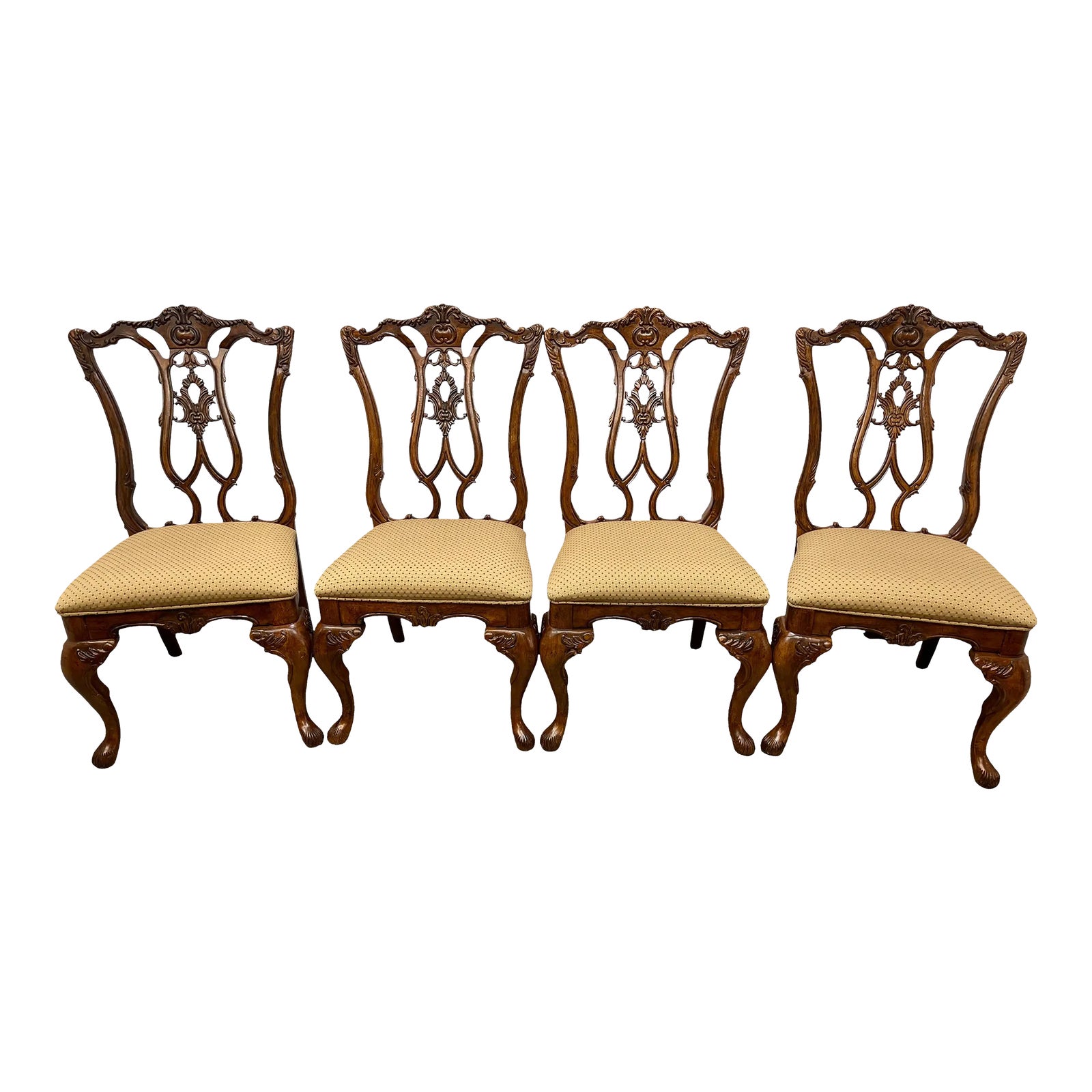 Vintage Universal Furniture Chippendale Style Dining Chairs Set of 4