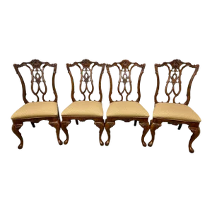 Vintage Universal Furniture Chippendale Style Dining Chairs - Set of 4