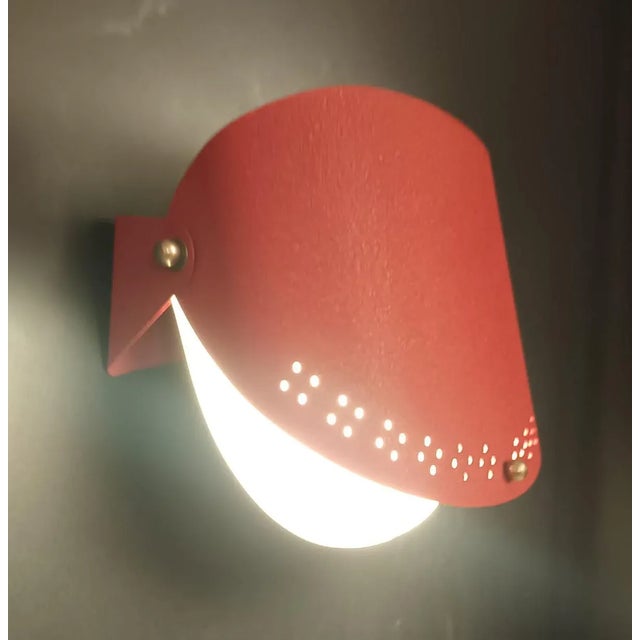Mid 20th Century Italian Red Sconces - a Pair For Sale - Image 9 of 12